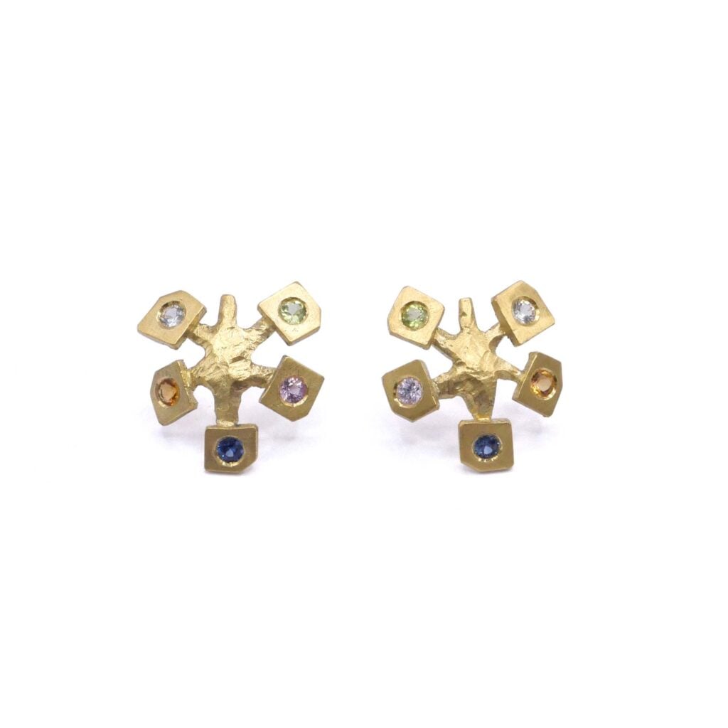 Ohrstecker Gold AU750, Saphire