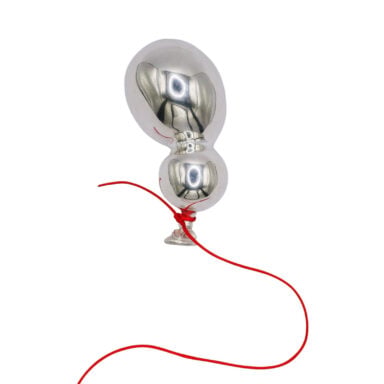 Brosche aus poliertem Silber in Form eines Ballons.